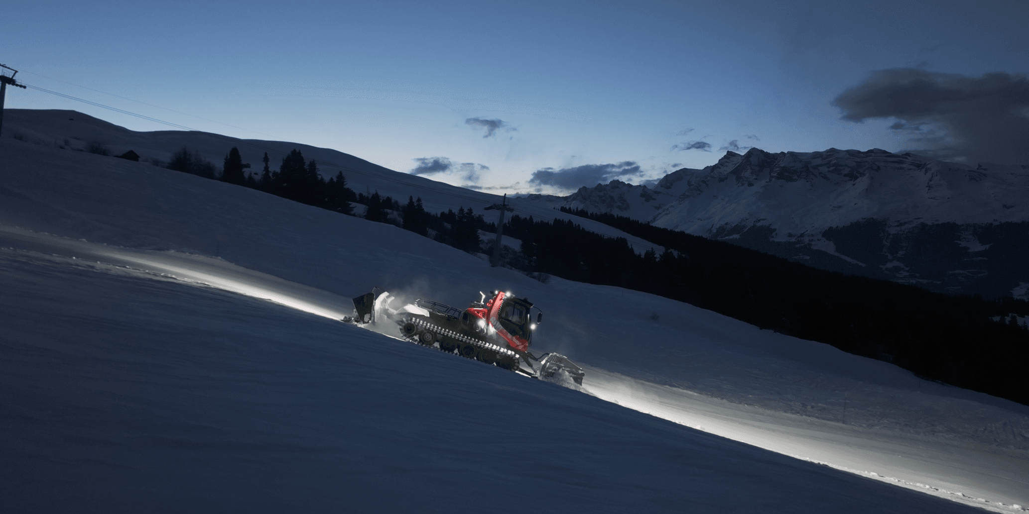 Pistenbulli bei den Bergbahnen Obersaxen Mundaun Val Lumnezia